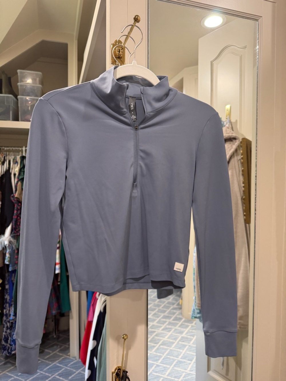 Vuori Slate Blue Half-Zip Performance Top